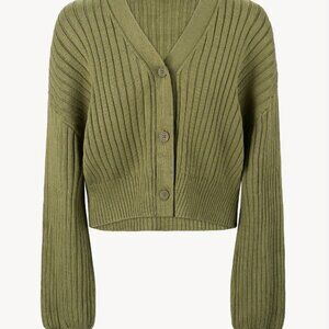 Staud Eloise Ribbed Knit Cardigan